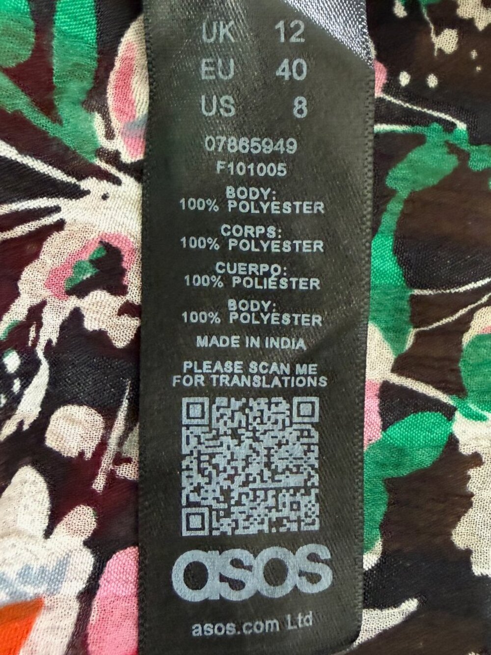 ASOS DESIGN Mixed Print Dress Size 8 - Picture 15 of 15